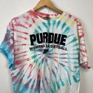 Purdue Boilermakers Basketball Tie Dye T Shirt Womens Size XL NCAA College